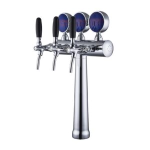 3 taps T bar beer tower F98B12-3 chrome