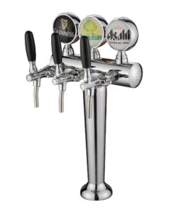 3 taps T bar chrome beer tower F98B12-3N