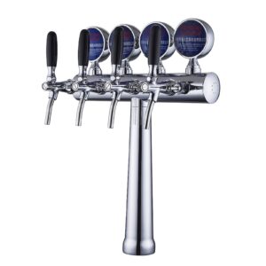 4 taps T bar chrome beer tower F98B12-4