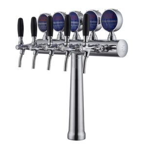 5 taps T bar chrome beer tower F98B12-5