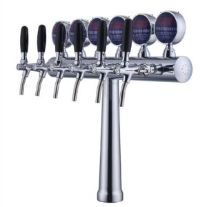 6 taps T bar chrome beer tower F98B12-6