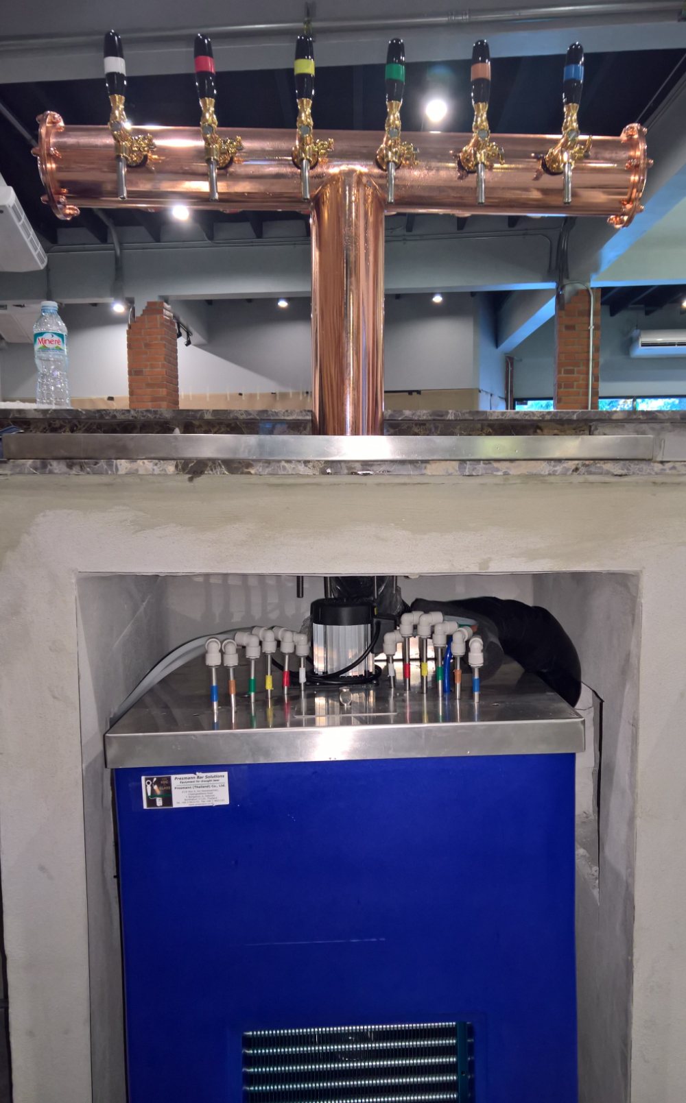 Presmann ice bank cooler with 6 beer taps copper tower