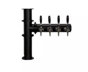 Single wing Brauhaus beer tower black 4 taps F98B9-4