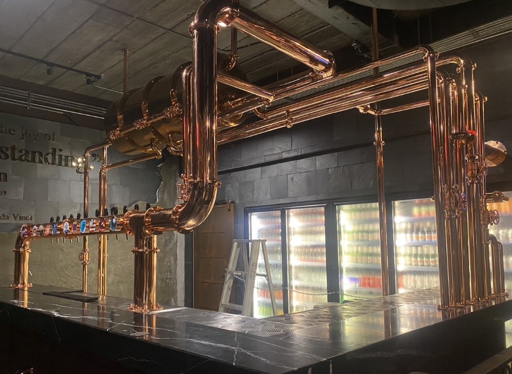 Special designed copper structure and draft beer bridge