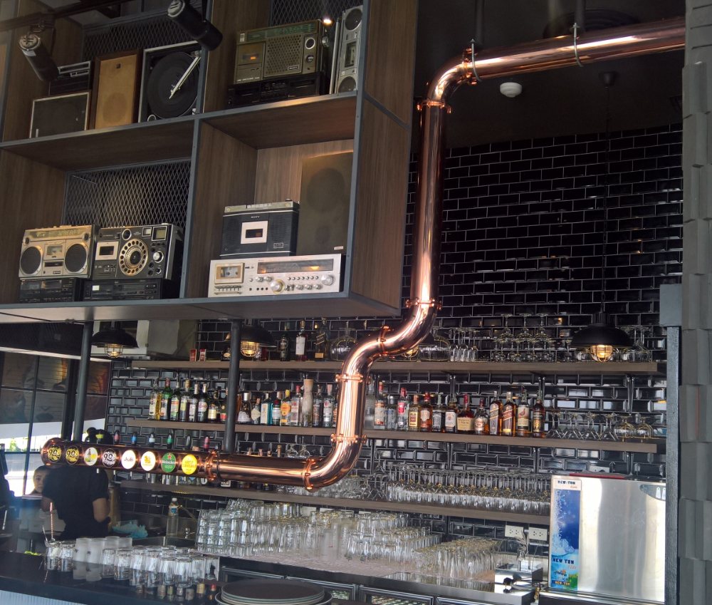 Special designed hanging copper draft beer tower