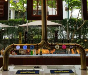 Tailor made matt gold coated beer tower